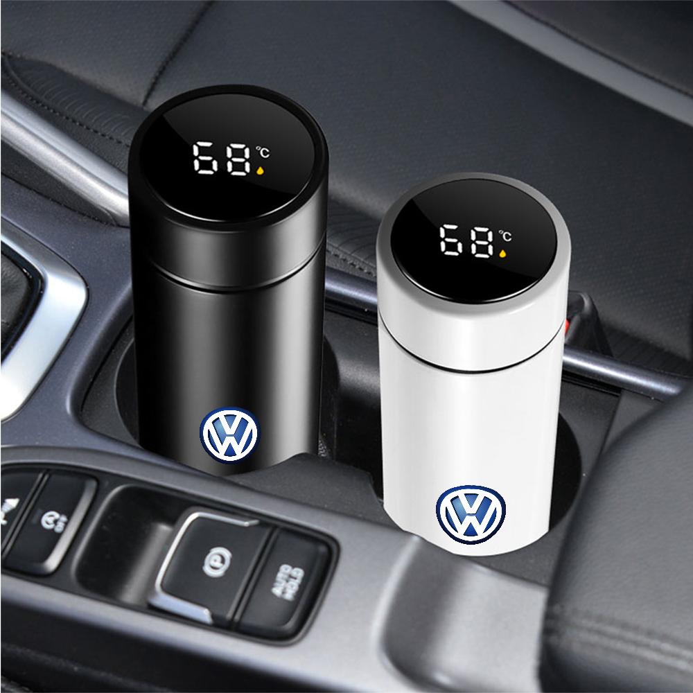 VW Valve Stems Caps Car Thermos Mug Temperature Display Thermal Cup For Volkswagen VW GTI Golf Polo Passat CC Magotan Tiguan Touare KT9