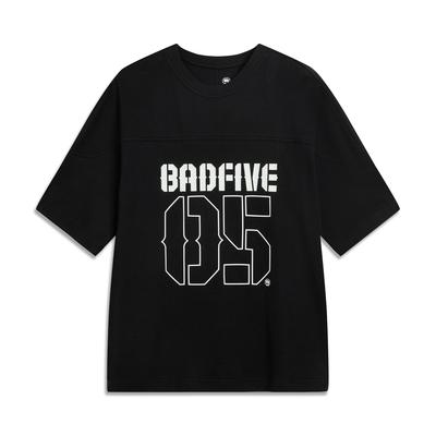 Li Ning Basketball Series Bad Five Letter Number Breathable Versatile Loose Short Sleeve T-Shirt Men Tops ATSV547-3