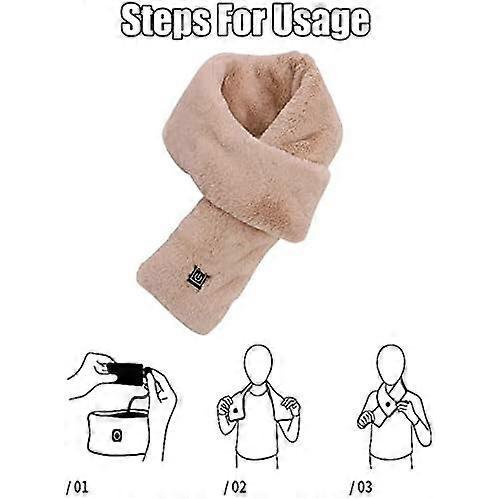 Electric Heated Scarf with 3 Heat Levels, USB Heated Scarf Neck Warmer for Women Winter Indoor & Outdoor