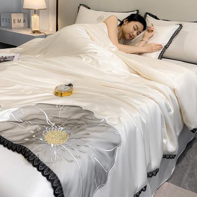 Novo Conjunto de Edredom Bordado com Flores para Primavera/Verão de Alta Qualidade Respirável Refrescante 4/3/1 Peças Conjunto Respirável Conjunto de Cobertor de Verão