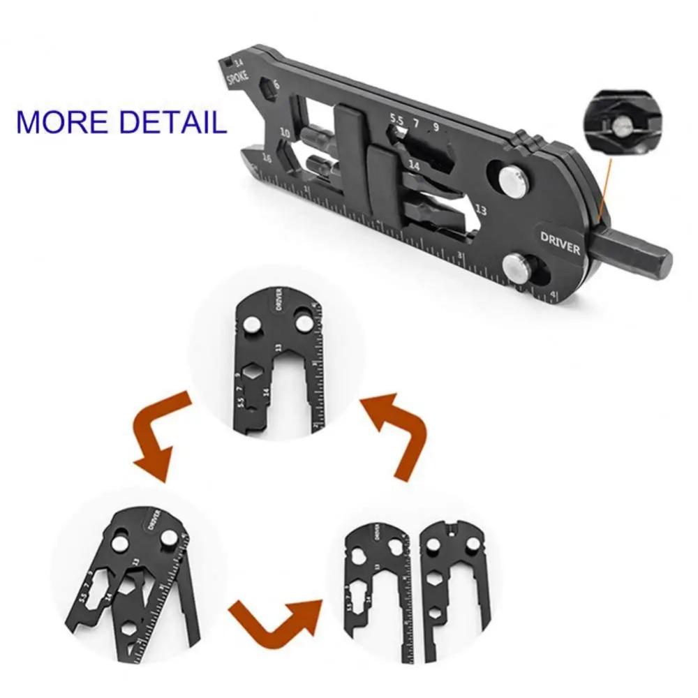 16 v 1 přenosný šroubovák z nerezové oceli pravítko Multifunkční klíč na horskou cyklistiku MTB na opravu jízdních kol