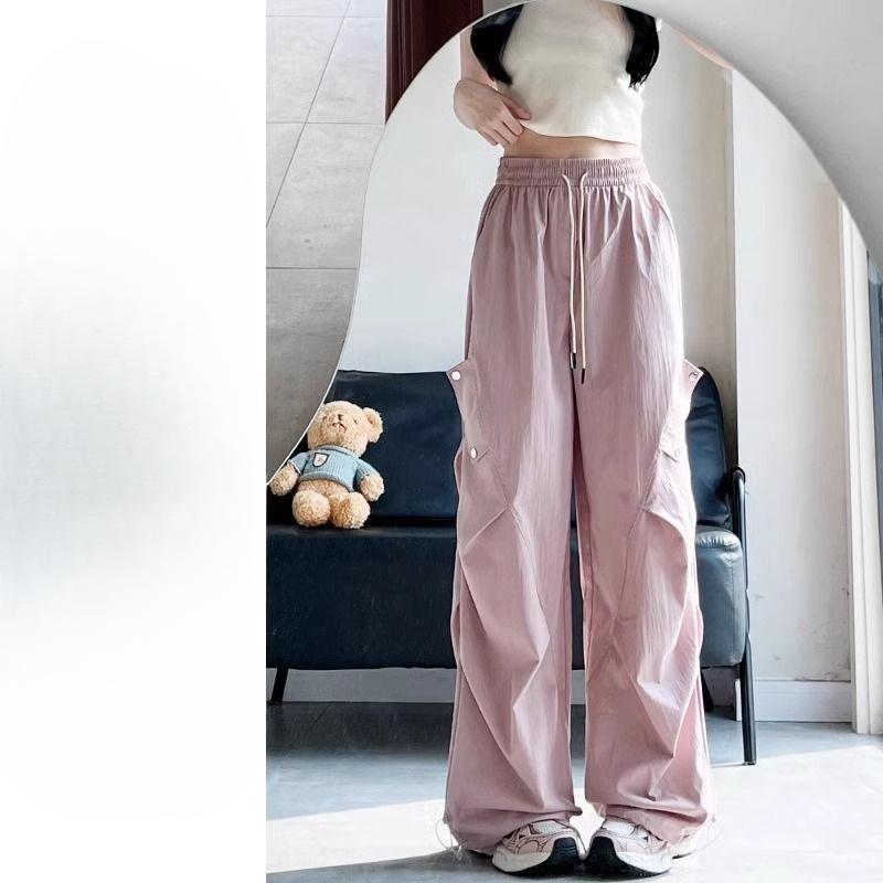 Pantaloni de lucru pentru femei pentru vară Pantaloni parașutiști noi cu talie înaltă, largi, slim, de exterior, cu uscare rapidă, cu picior lat, pantaloni sport