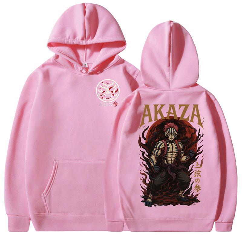 Akaza Anime Hoodies Japanese Manga Graphic Print Sweatshirts Men Women Casual Oversized Long Sleeves Fleece Pullovers Streetwear