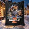 Chucky Pattern Blanket for Home Decoration, Bed, Sofa, Car Travel, Camping, Suitable for All Seasons, Birthday Christmas Gift
