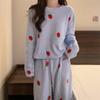 Women Winter Coral Velvet Pajamas Lovely Strawberry Velvet Thickened Warm Flannel 2025 New Homewear Set