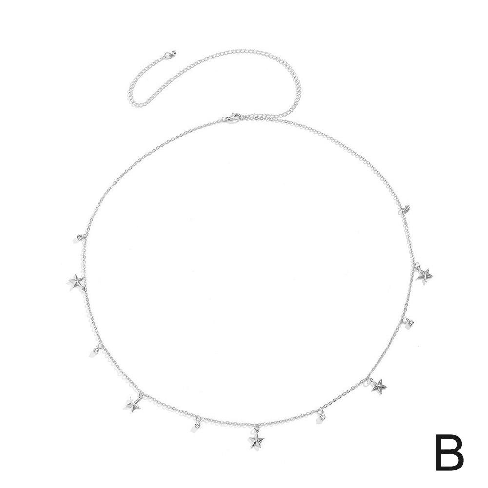

Летние Новые Бохо Минималистичные Многослойные Поясные Бусины Для Женщин Цепочка с Блестками Геометрическое Украшение на Живот I0T4 Silvery-1pcs