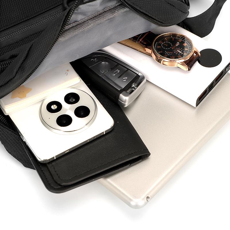 Large Capacity Business Crossbody Bag Water-Repellent Wear-Resistant Handbag Men's Commuter Shoulder Bag