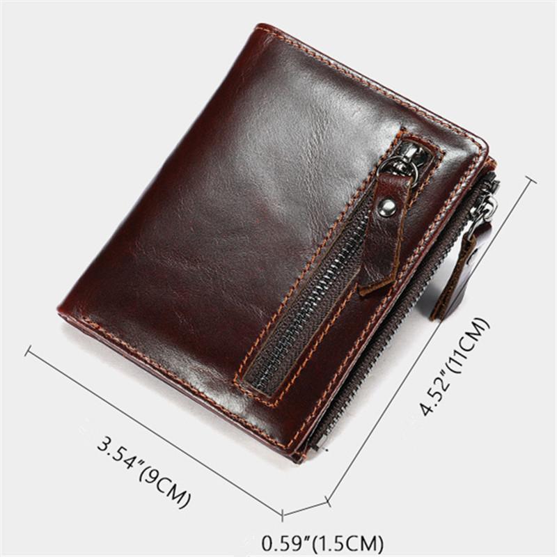 Men's Genuine Leather Wallets Multifunction Card Holder Vintage Short Wallet Business Clutch Bags