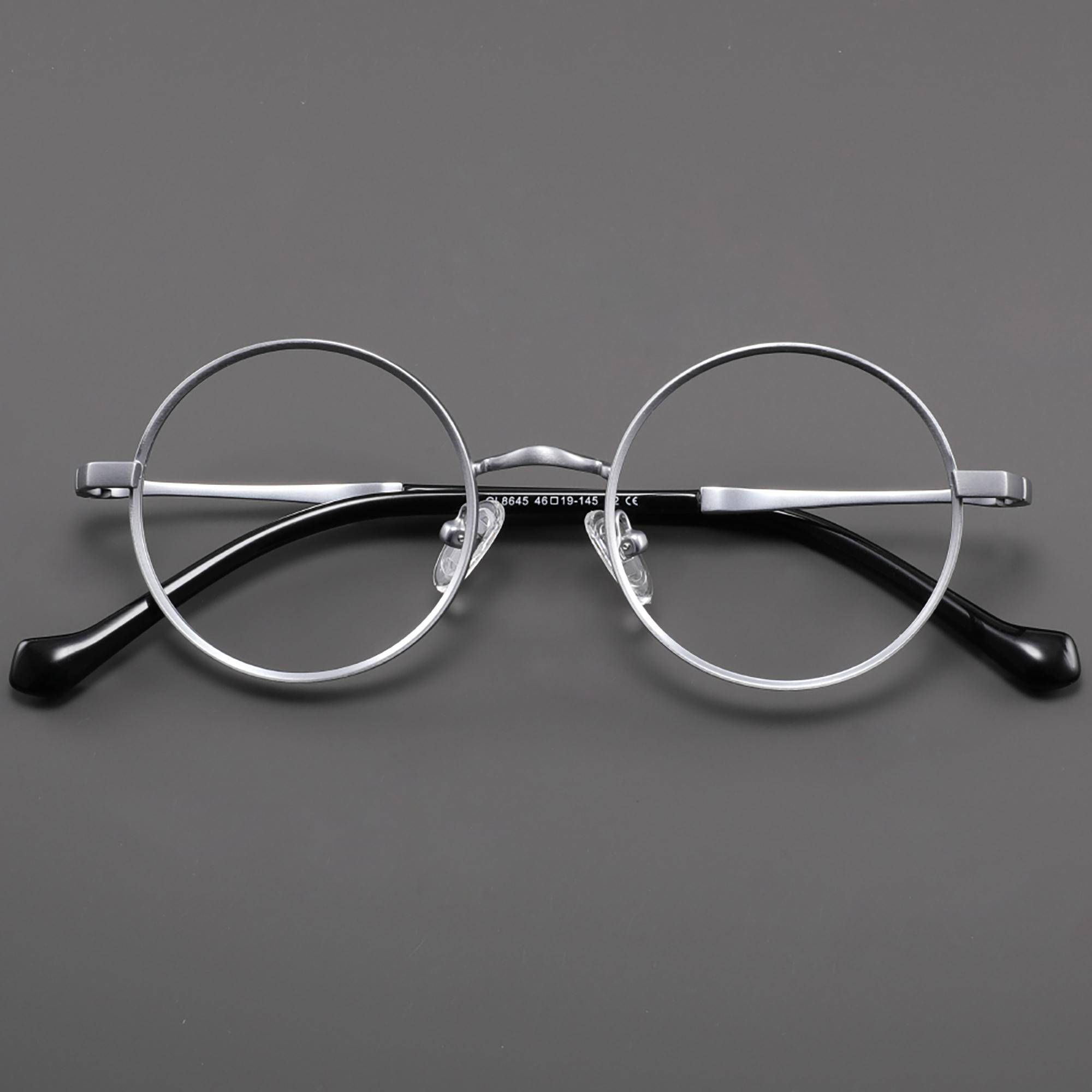 Rame de ochelari din titan pentru bărbați Rotunde Retro Japoneze Ultra-ușoare Rame de ochelari Femei 2026 Vintage Confortabile Marcă Cadru pentru ochi black