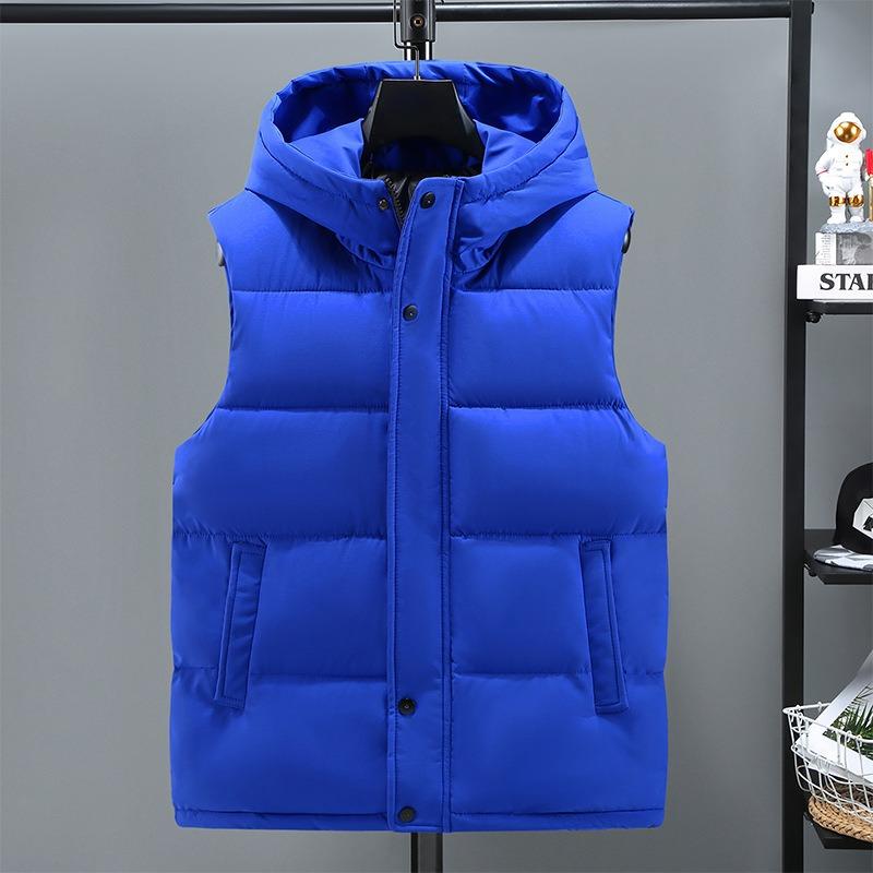 

Осень и зима новый пуховый хлопковый повседневный жилет мужской молодежный парный хлопковый теплый жакет мужской жилет студенческий жилет 5XL синий