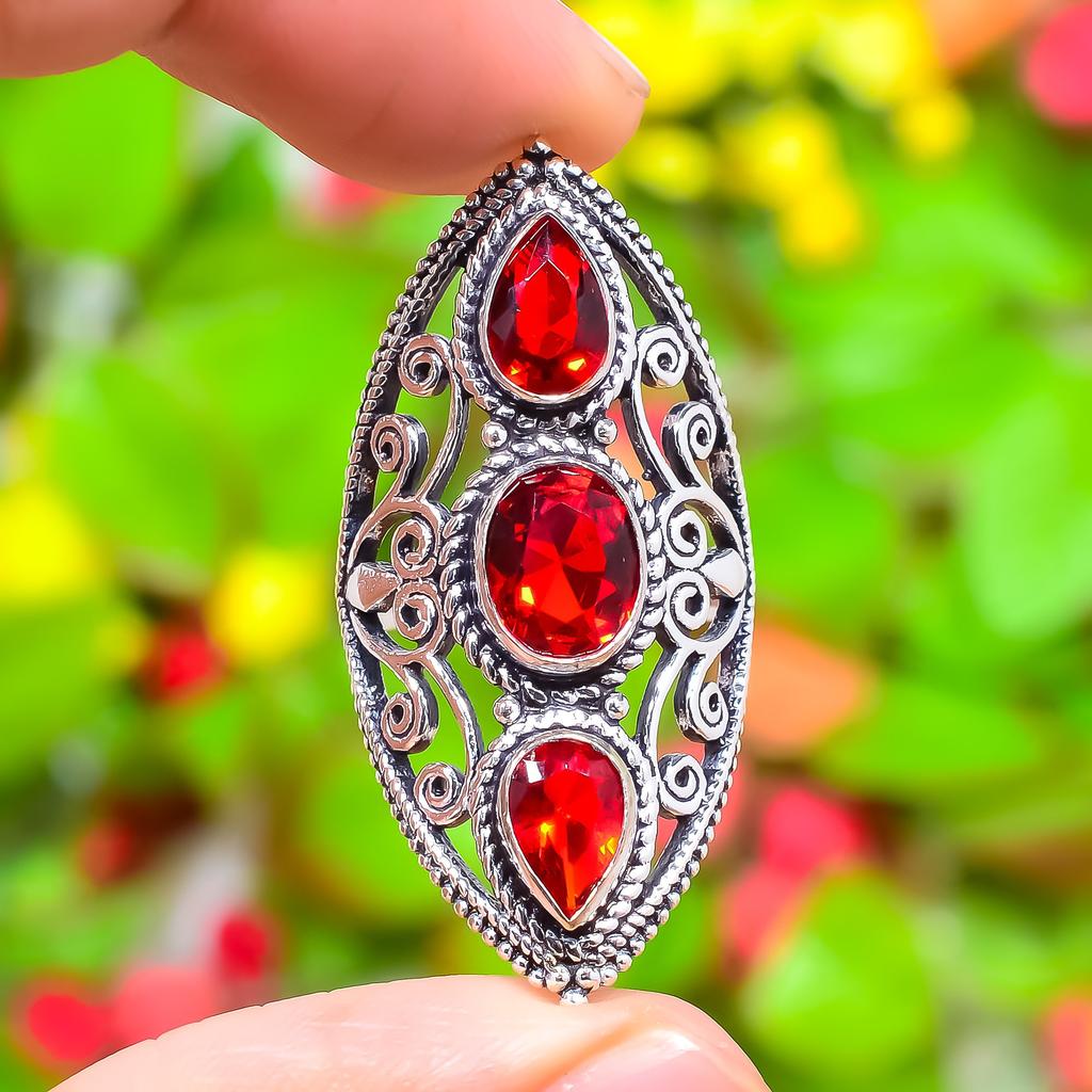 Mozambique Garnet Gemstone 925 Sterling Silver Gift Jewelry Ring Size 7