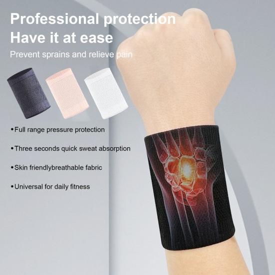 

1 пара спортивных браслетов, амортизирующая лента для фитнеса, защита запястья для фитнеса, эластичная компрессионная повязка на запястье для спортзала, облегчение боли, бандаж чёрный