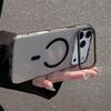 Camera Stand Bracket Magnetic Transparent Case for iPhone 17 Air 16 15 14 Pro Max Wireless Charging for Magsafe Acrylic Cover