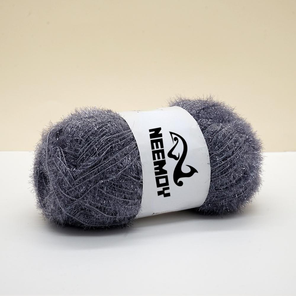 100g/200M Glass Silk Yarn for Hand Knitting Korean Dish Towel Wool Yarn and Crochet Doll Scarf Sweater Gold Silk Thread