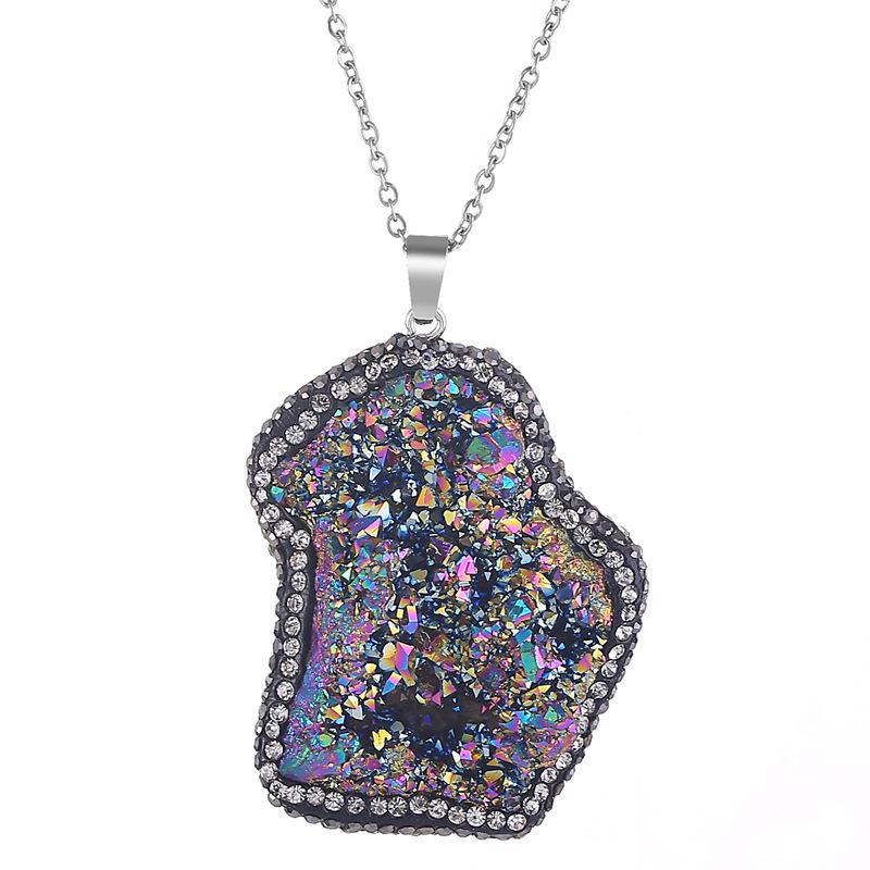 1pc Natural Stone Pendant Irregular Shaped Crystal Cluster Charms For Jewelry Making DIY Necklace Accessories