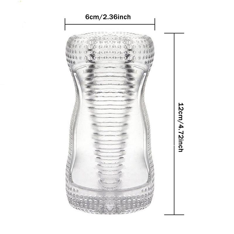1Pc 12cm Male Masturbator Transparent Jelly Artificial Vaginal Real Pussy For Men Penis Exerciser Cock Enlarger Sex Toys