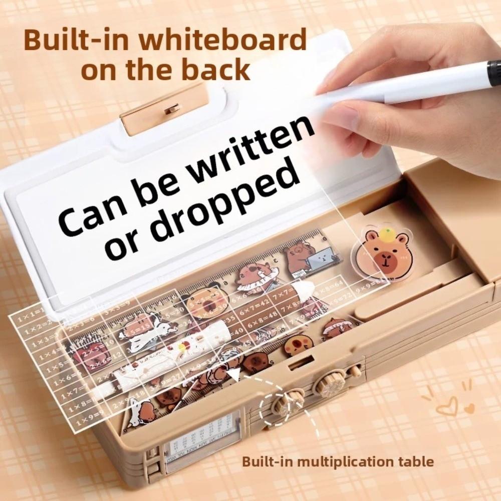 Large Capacity Password Lock Stationery Box Multifunctional Double Layer Pen Box  School Supplies