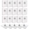 Pack of 20 Transparent Adhesive Hooks for Pictures - No Drilling Required, Waterproof, Holds 2 Kg