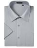 [Enlision] Men's Short-Sleeve Dress Shirt, Completely Iron-Free, Gray, Stretch, Highly Breathable, Quick-Drying, Regular Fit, Business/Commuting, Neck