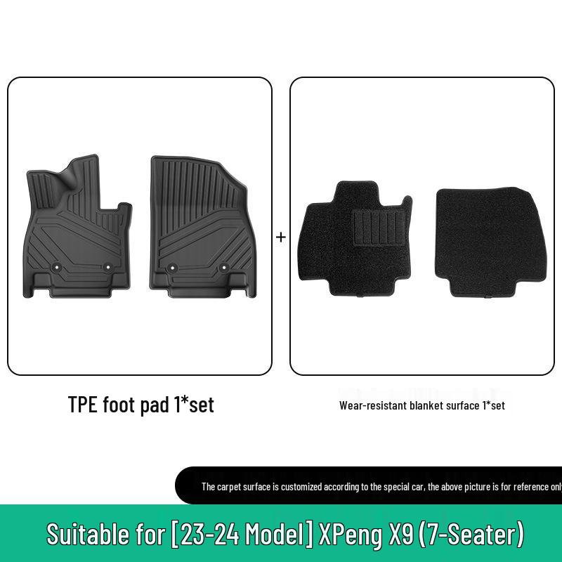 XPeng X9 TPE Floor Mats & Trunk Mat Set for 2023-2026 Models