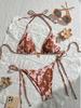 Women's Lace-Up Two-Piece Print Bikini - European & American Design