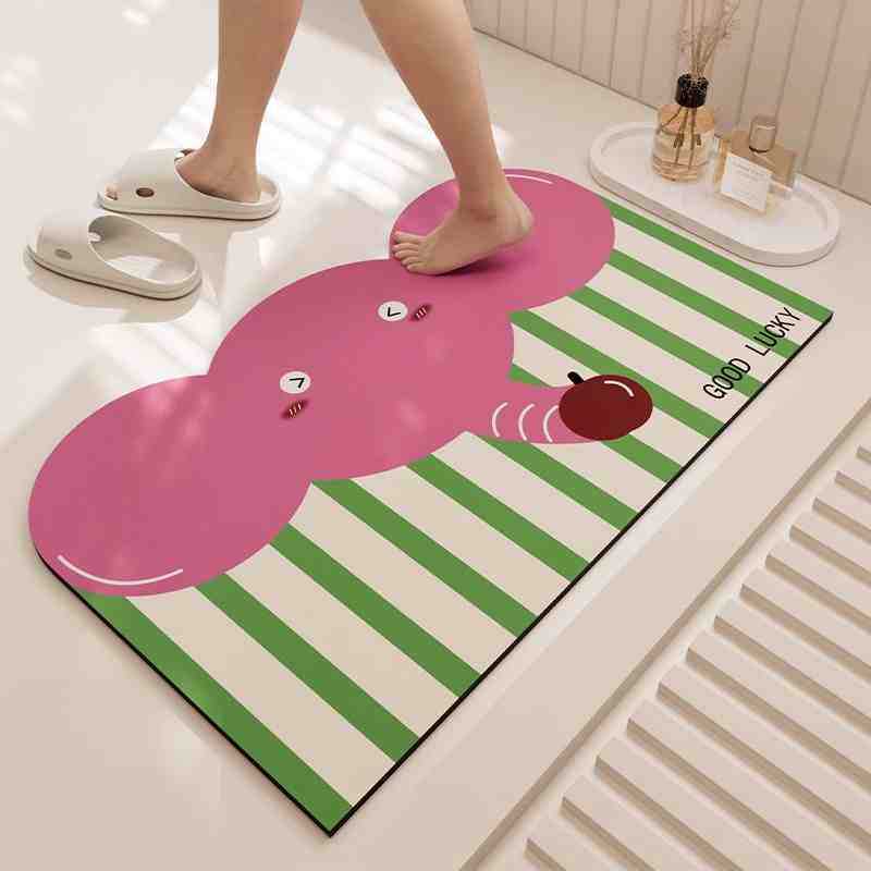 Cartoon Explosion Diatom Mud Floor Mat Water-Absorbing Quick-Drying Floor Mat At The Bathroom Door Household Dirt-Resistant And Easy To Take Care
