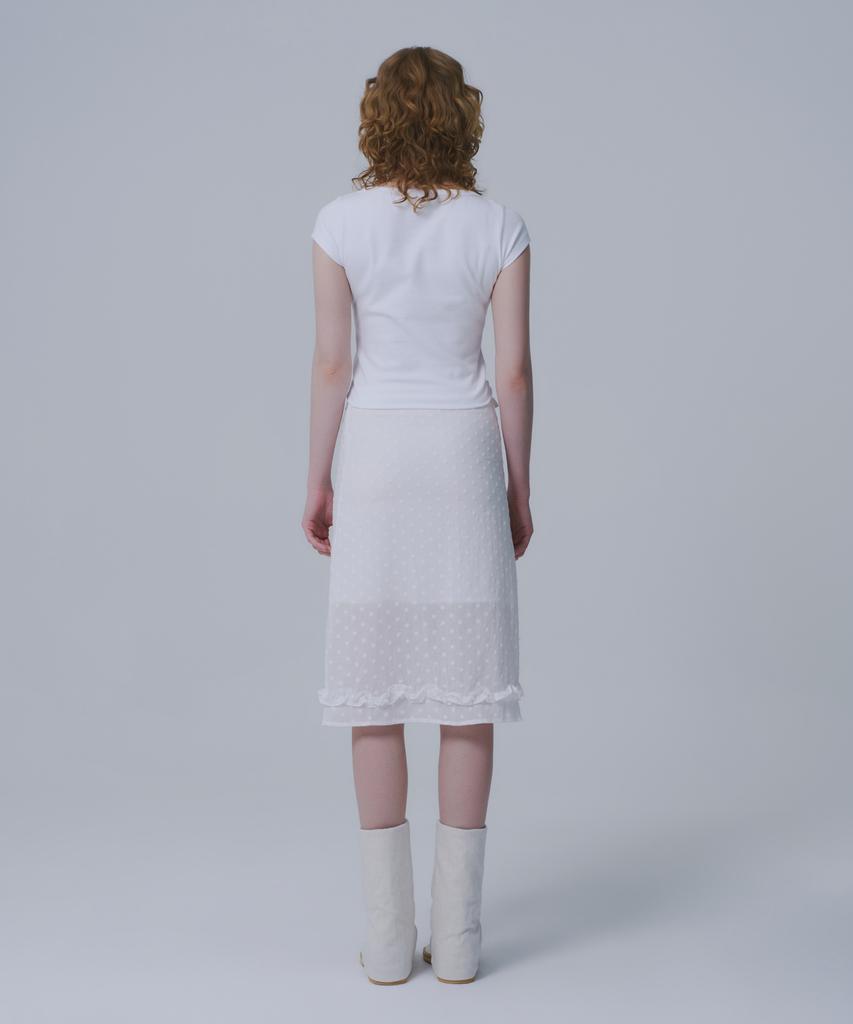 War For Woman Wsk-06 Jacquard Midi Skirt_White