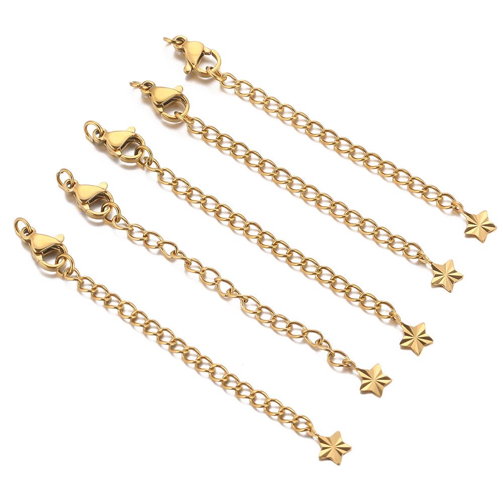 Stainless Steel & Titanium Necklace Extension with Lobster Clasp & Beaded Tail - DIY Accessory Set