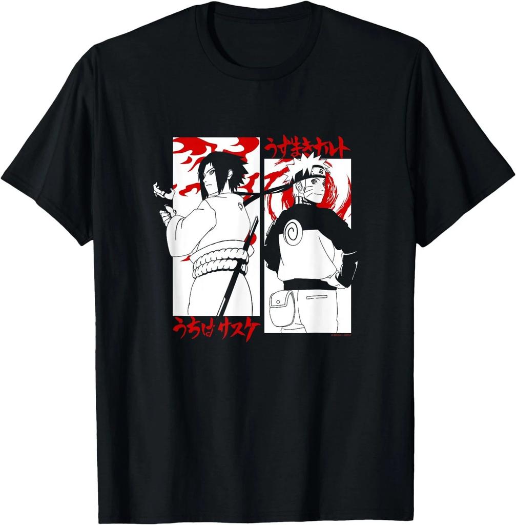 Naruto Shippuden Sasuke Skládaný Plamenný Typ Anime Tričko