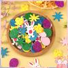 120pcs Easter Bunny and Chicken Egg Shaped 3D Stickers Cartoon Pattern Self-adhesive Single Use Spring Season Party Decoration