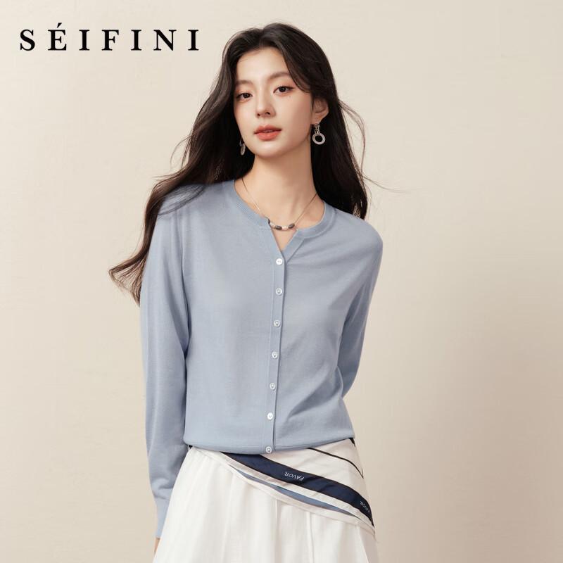 

SEIFINI Women s V-Neck Knit Sweater Long Sleeve Top M