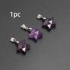 1pc Natural Crystal Star Pendant Necklace Five Pointed Charm Amethyst Stone Necklace Jewelry