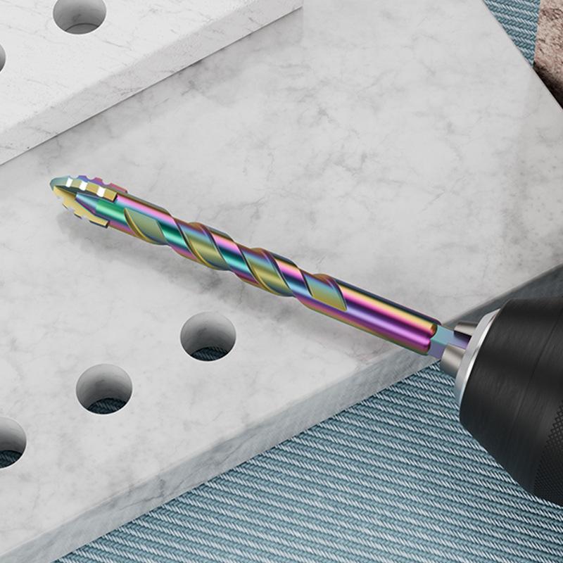 6-12mm Four-edge Serrated Drill Bit Set for Glass Tile Concrete Metal Ceramic Woodworking