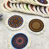 1PC Multi-Use Heat-Resistant Coaster Artisanal Round Durable Mat Non-Slip Ethnic Style Bohemian Coffee Washable 10cm