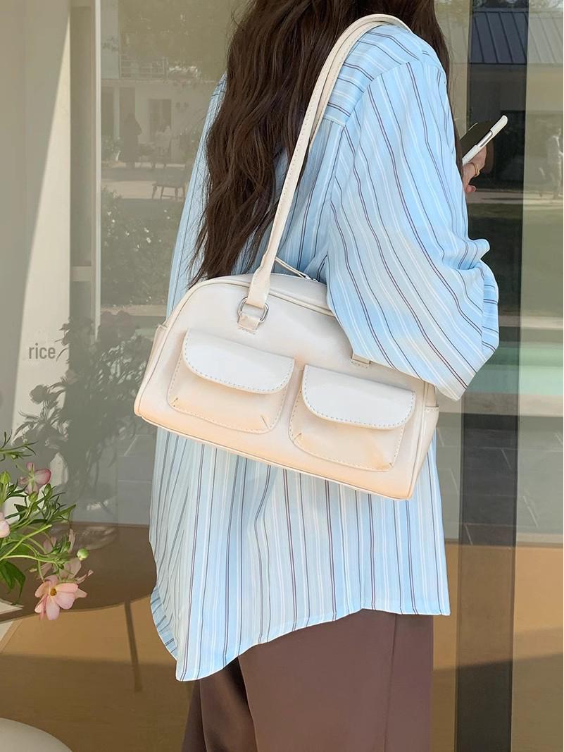 

2025 Модная женская универсальная сумка - Лето и осень в корейском стиле Маленькая квадратная сумка через плечо белый