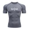 Men's Quick Dry Compression Workout T-Shirt, Gothic Inverted Cross Print Athletic Shirt for Gym Running Training Sport F