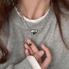 Lava Love Zircon Titanium Steel Sweater Necklace Women's Design Sense Niche High-end Accessories Hip-hop Collarbone Chain