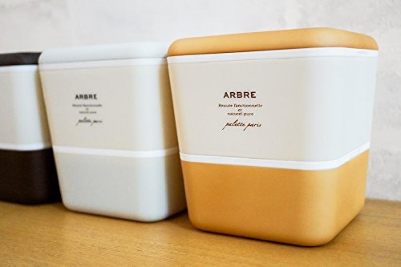 ARBRE Square Nest Lunch Wood Grain Chopsticks Box 276871 & Set, Brown,