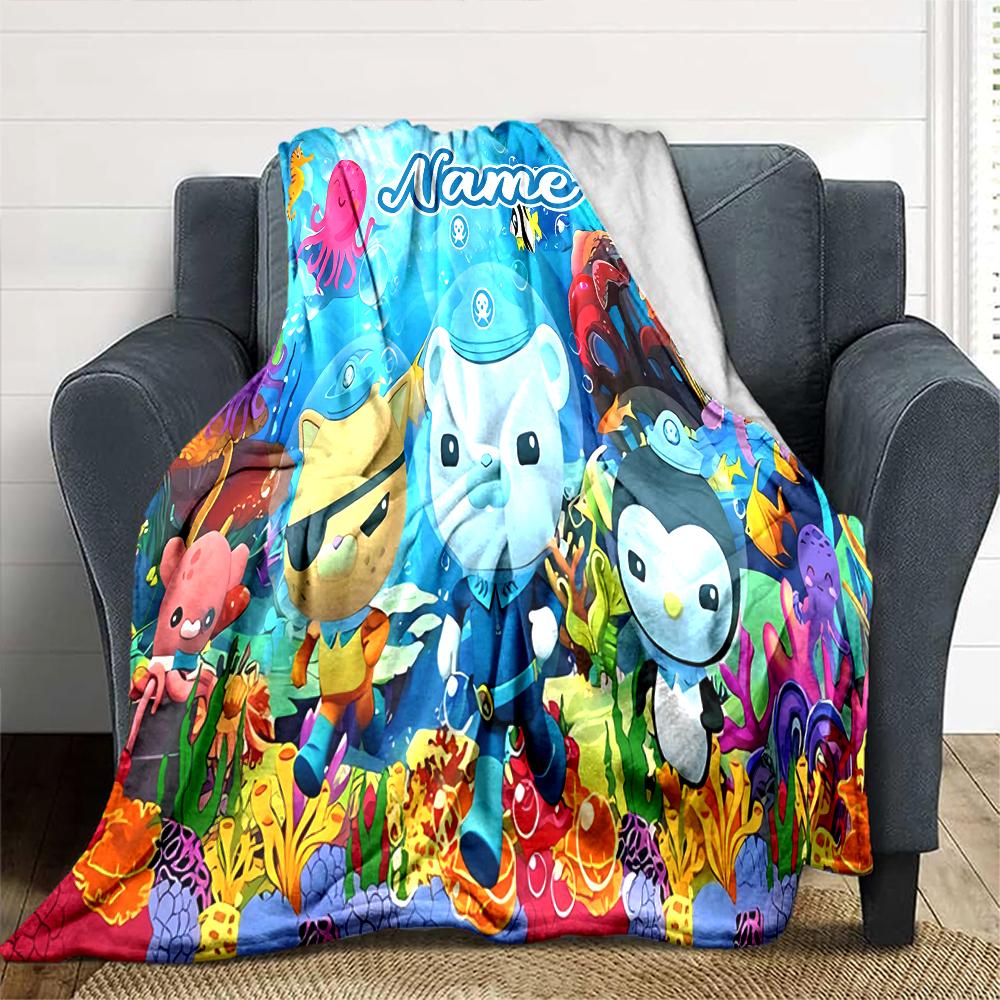 Customiz Name Personality Octonauts Blanket Soft &Warm Sofa Office Bed Travel Lunch Break Blanket, Gift Suitable All Seasons