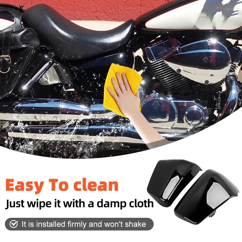 Black Motorcycle Battery Side Fairing Cover Protector Guard For Honda Shadow ACE Aero Spirit VT 400 750 VT400 VT750 2004-2013