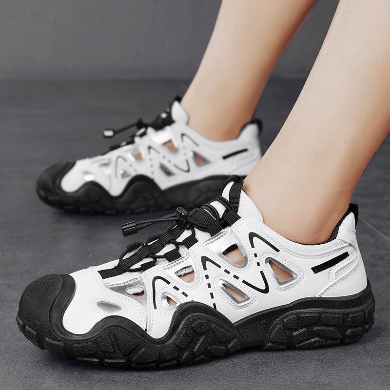 Men's shoes 2025 new summer mesh breathable travel wear wear wear wear one pedal driving mountaineering sports and leisure shoes