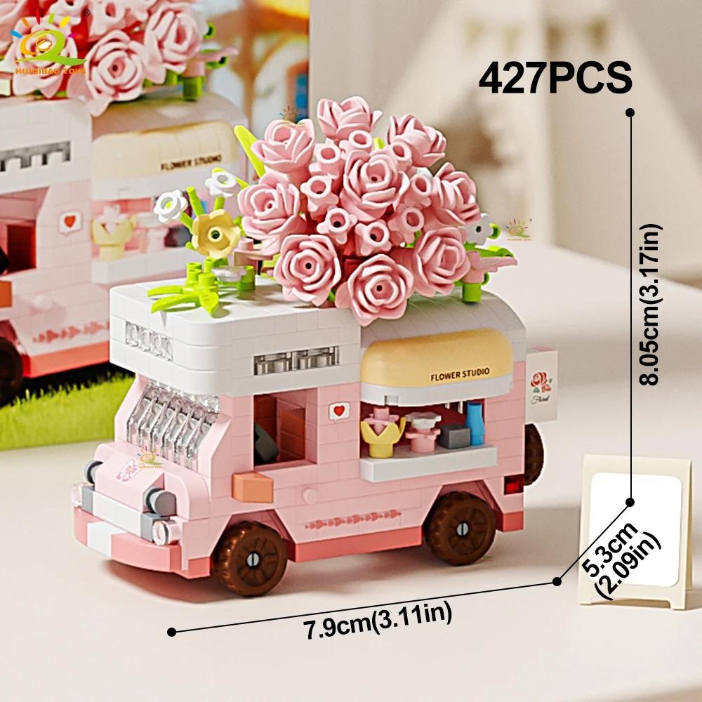 New Cute Pet Rocking Creative Interesting Food Travel Rv Car Building Blocks Toy Children'S Car Model Display Christmas Gift
