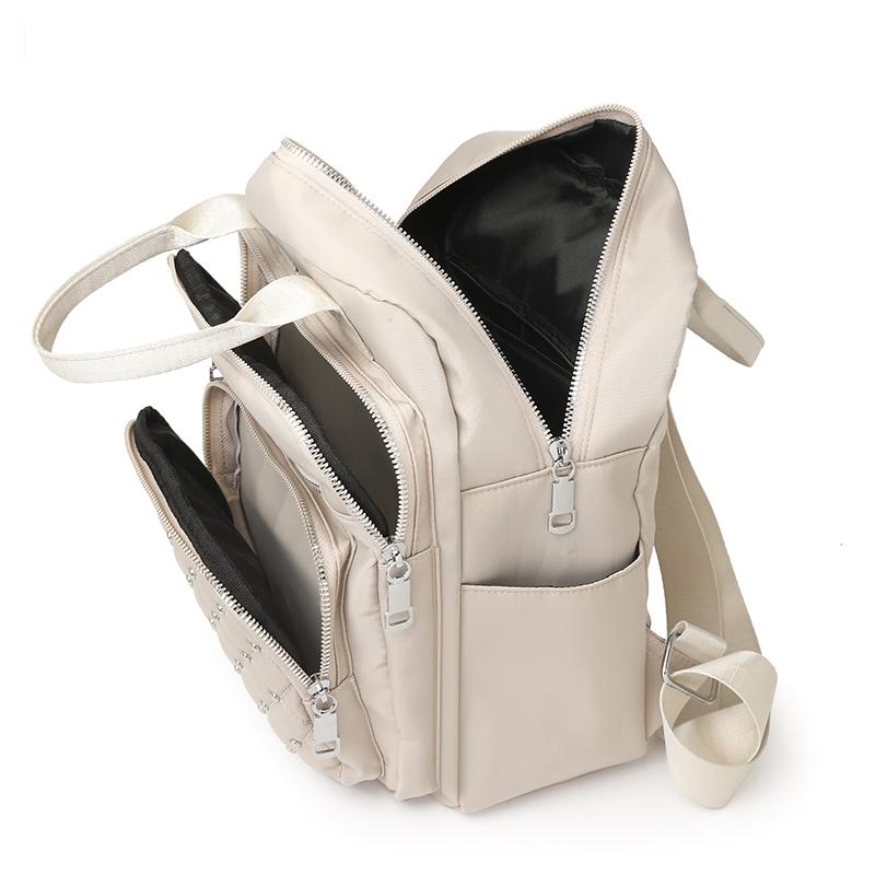 Einfarbiger Niet-Rucksack Damen Rucksack mit großer Kapazität