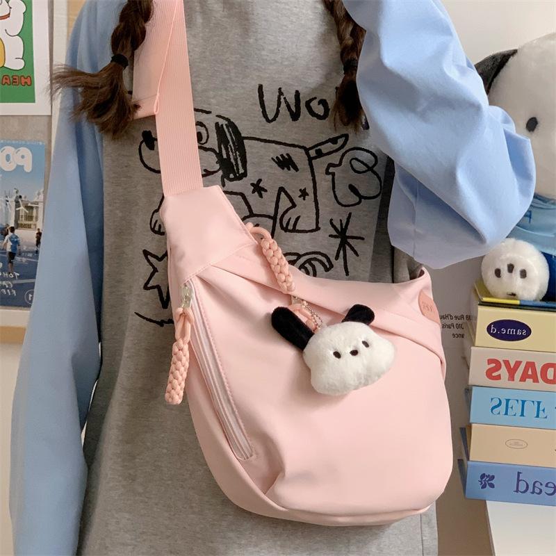Tote bag Large capacity canvas bag Women's nylon messenger bag 2025 New casual versatile new pleated shoulder bag
