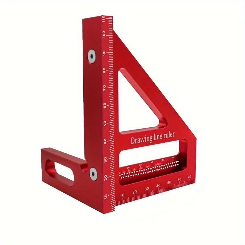 1Set Multi Angle Hole Ruler Multi-function Carpenter Square Woodworking Protractor Aluminum Miter Triangle Ruler Layout Tools