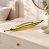 Versatile Leaf-Shaped Decorative Tray Reflective Long Leaf with Tapered
