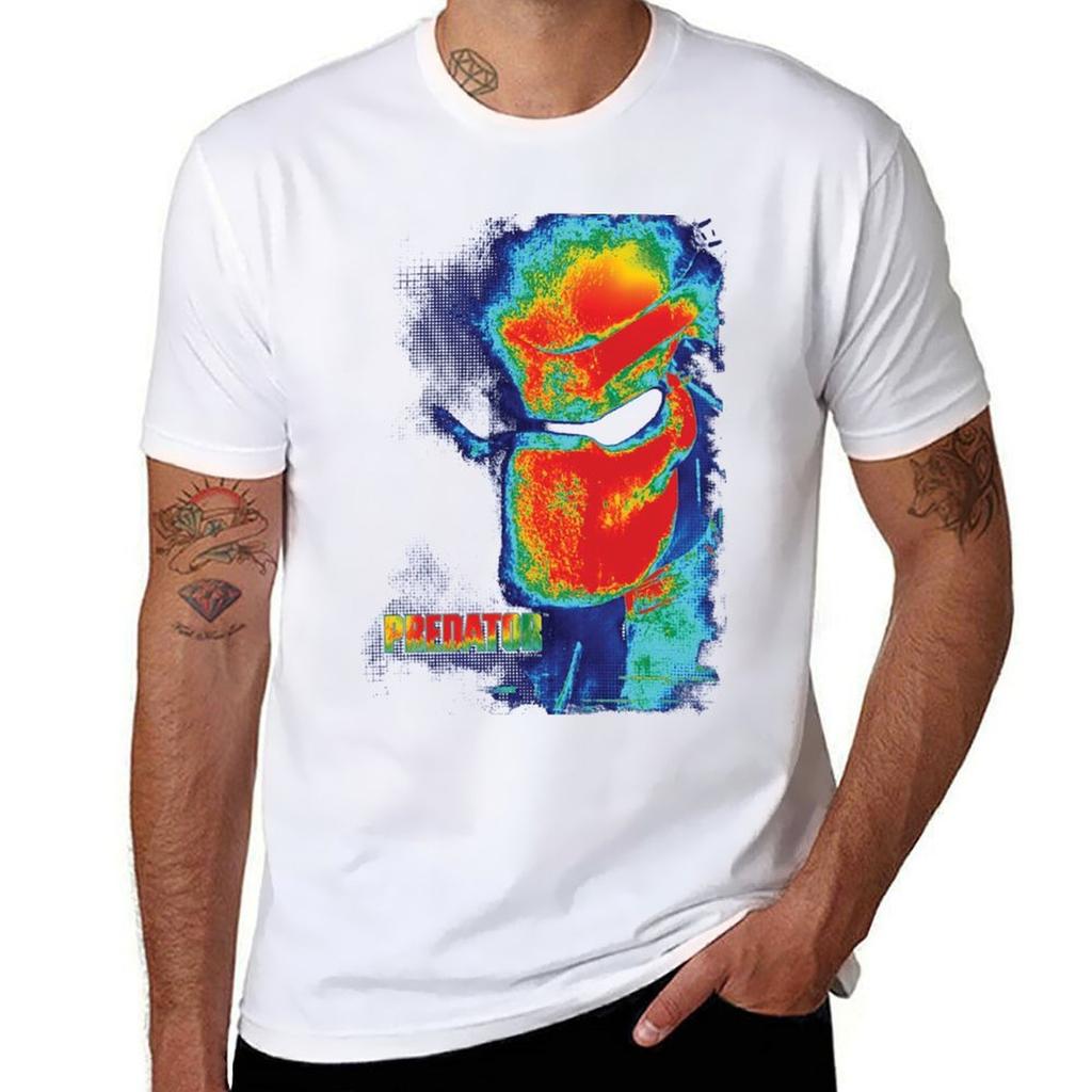 Predator Movie Thermal Vision Hoodies Tshirt Classic Print Short Sleeve Shirt Tshirt