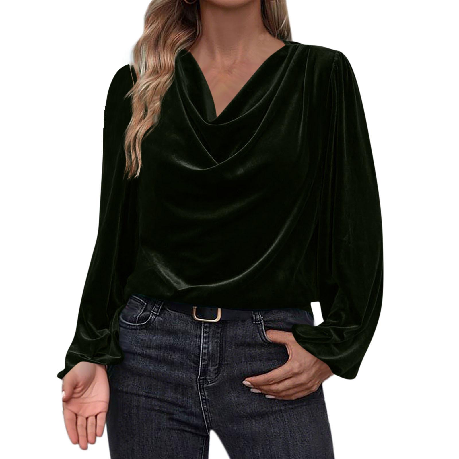 Autumn and winter new women s clothing, European, American and Korean fleece pile collar women s long-sleeved top women s S