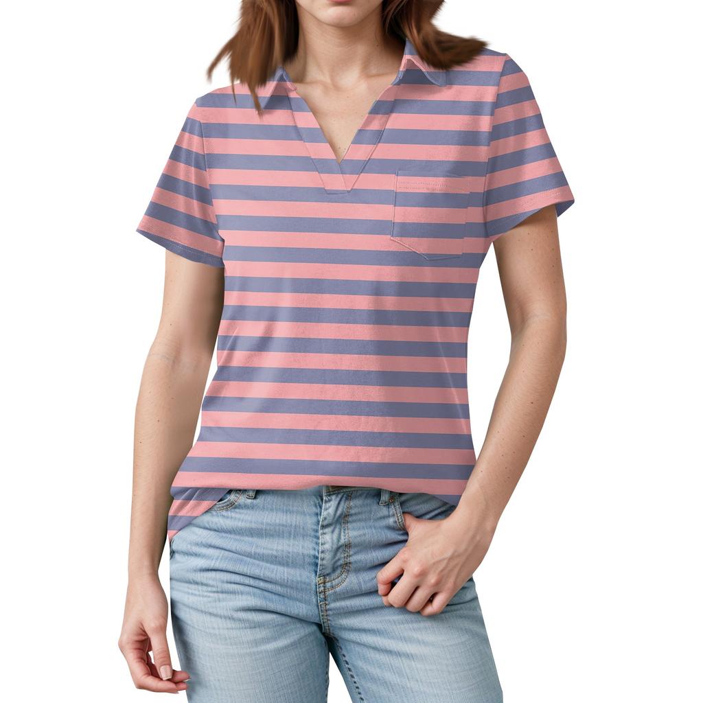 Womens Shirts Summer Business Casual Work Tops Short Sleeve Button Down Collared V Neck Blouse T-Shirt