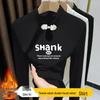 Women's Chinese-Style Stand Collar Long Sleeve Warm T-shirt with Frog Button and Print Design